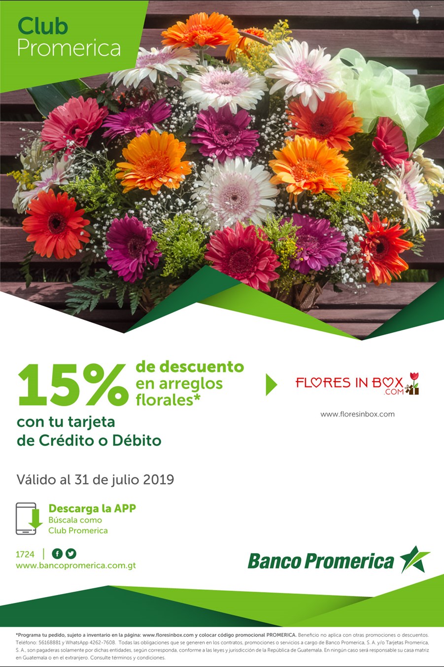 15% de descuento en arreglos florales