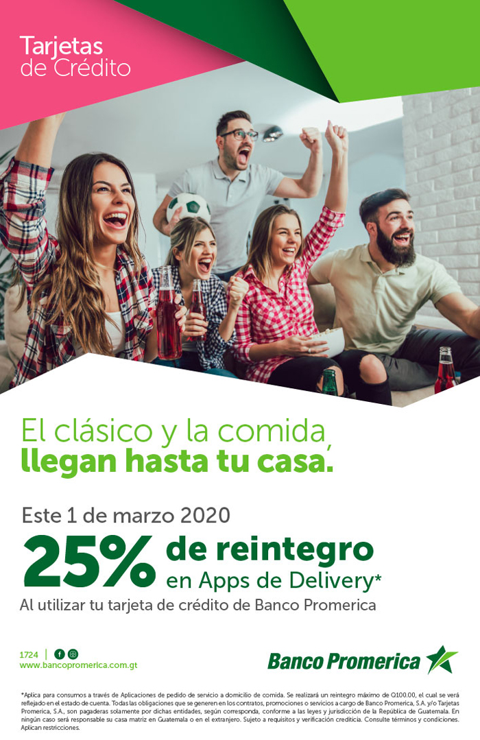 25% de reintegro en Apps de Delivery