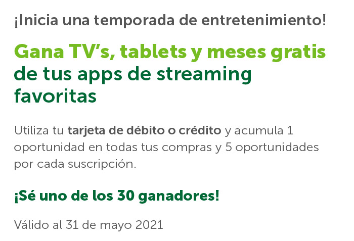 Gana TV’s, tablets y meses gratis de tus apps de streaming favoritas