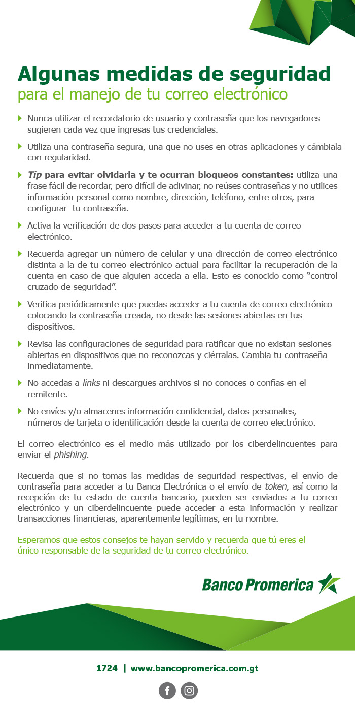 Medidas de seguridad para el manejo de tu correo electrónico